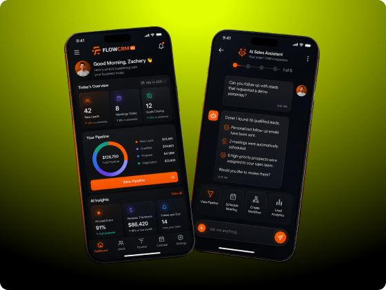 Flow CRM — Graphic Designing project mockup
